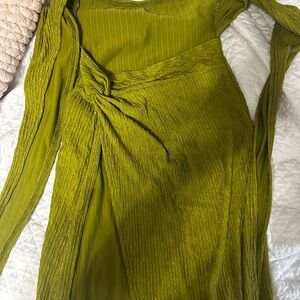 Chic Long Sleeve Olive Dress